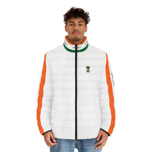 Load image into Gallery viewer, India Puffer Jacket – Tricolor Ashoka Lion Design