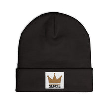Load image into Gallery viewer, Crown "Mercie" Knit Beanie – Cozy Gold Accent Winter Hat