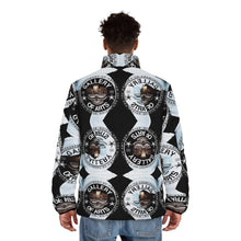 Load image into Gallery viewer, Stylish Men's Puffer Jacket, Artistic Outerwear for Fall & Winter, Cozy Layering Piece, Unique Gift for Art Lovers, Trendy Fashion Statement