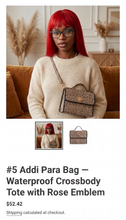 Load image into Gallery viewer, #5 Addi Para Bag — Waterproof Crossbody Tote with Rose Emblem