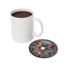 Load image into Gallery viewer, Mercie Hawk Art Cork Coaster — Colorful Mandala Owl Drink Coaster