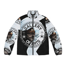 Load image into Gallery viewer, Stylish Men's Puffer Jacket, Artistic Outerwear for Fall & Winter, Cozy Layering Piece, Unique Gift for Art Lovers, Trendy Fashion Statement