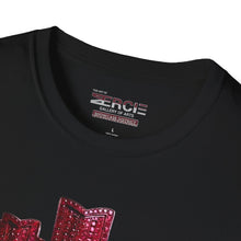 Load image into Gallery viewer, #22 Graphic T-Shirt — Urban Mosaic Face Design (city skyline, cracked porcelain art)