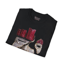 Load image into Gallery viewer, #22 Graphic T-Shirt — Urban Mosaic Face Design (city skyline, cracked porcelain art)