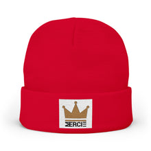 Load image into Gallery viewer, Crown "Mercie" Knit Beanie – Cozy Gold Accent Winter Hat
