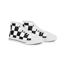 Load image into Gallery viewer, Checkerboard High Top Sneakers, Stylish Footwear, Casual Streetwear, Trendy Shoes, Unique Gift for Men