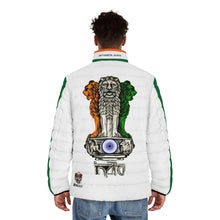 Load image into Gallery viewer, India Puffer Jacket – Tricolor Ashoka Lion Design
