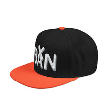 Load image into Gallery viewer, Snapback Hat — Bold White "BAN" Embroidered Streetwear Cap
