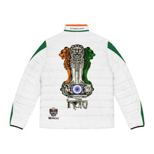 Load image into Gallery viewer, India Puffer Jacket – Tricolor Ashoka Lion Design
