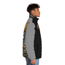 Load image into Gallery viewer, Men’s Puffer Jacket with Mercie Eagle Crest Design
