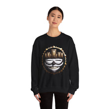 Load image into Gallery viewer, Skull Crown Crewneck Sweatshirt — Mask Emblem
