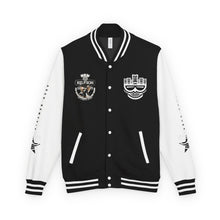 Load image into Gallery viewer, ( A ) Bold Unisex Heavyweight Letterman Jacket - &#39;New Religion&#39; Graphic Style
