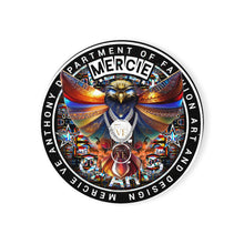 Load image into Gallery viewer, Mercie Hawk Art Cork Coaster — Colorful Mandala Owl Drink Coaster
