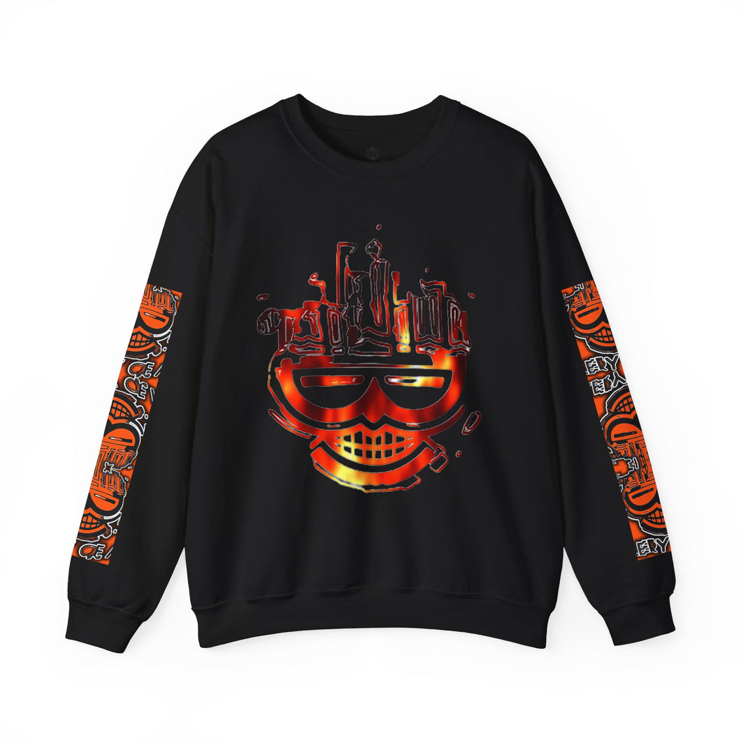 (A) Urban Art Unisex Crewneck Sweatshirt - Bold Skull Design