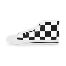 Load image into Gallery viewer, Checkerboard High Top Sneakers, Stylish Footwear, Casual Streetwear, Trendy Shoes, Unique Gift for Men
