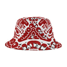 Load image into Gallery viewer, ( A ) Artistic Graphic Bucket Hat - Red &amp; White Funky Design
