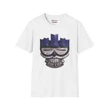 Load image into Gallery viewer, #19 Top Tier Cityscape T-Shirt — Rhinestone Mask Graphic
