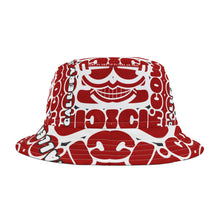 Load image into Gallery viewer, ( A ) Artistic Graphic Bucket Hat - Red &amp; White Funky Design
