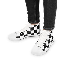 Load image into Gallery viewer, Checkerboard High Top Sneakers, Stylish Footwear, Casual Streetwear, Trendy Shoes, Unique Gift for Men
