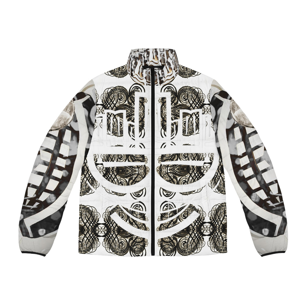 ( A ) A+  Stylish Puffer Jacket with Artistic Design - Modern Streetwear
