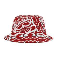 Load image into Gallery viewer, ( A ) Artistic Graphic Bucket Hat - Red &amp; White Funky Design
