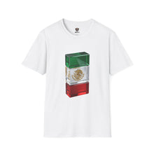 Load image into Gallery viewer, Mexican Flag Glass Block T-Shirt — 3D Tricolor Design with Mexican Coat of Arms
