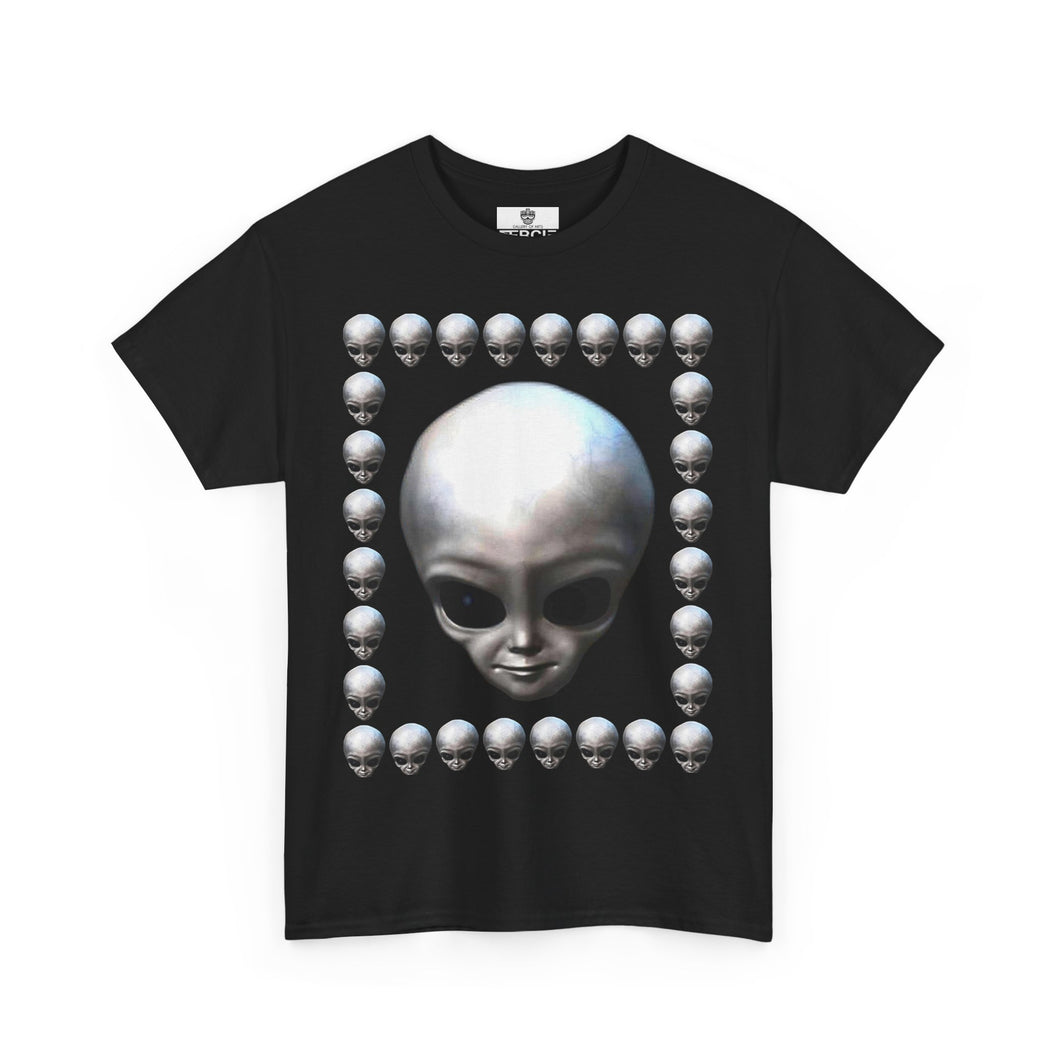 Alien Graphic Tee, Edgy Unisex Cotton Shirt, UFO Lover's Gift, Outer Space Tee, Cool Casual Wear, Perfect for Conventions