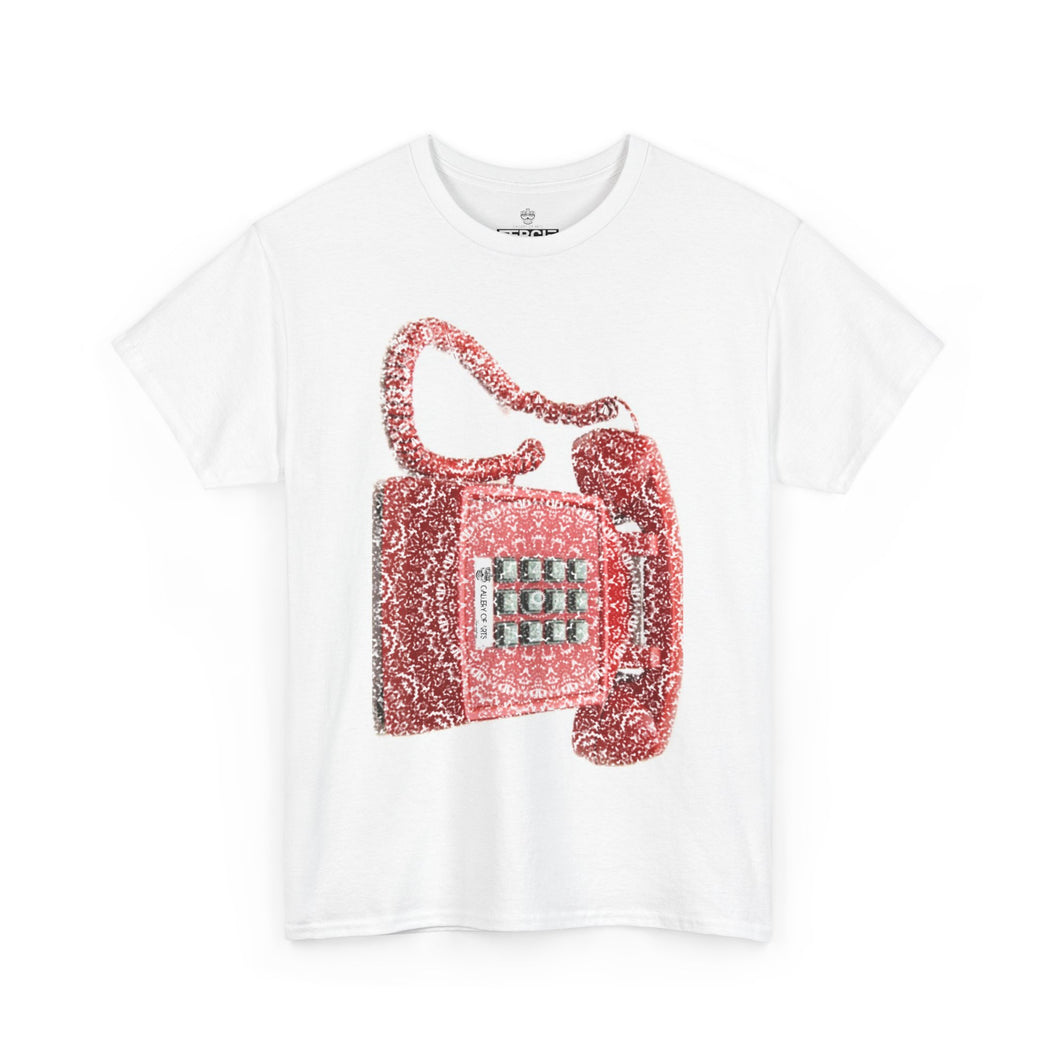 ( A ) Vintage Red Phone Unisex Heavy Cotton Tee