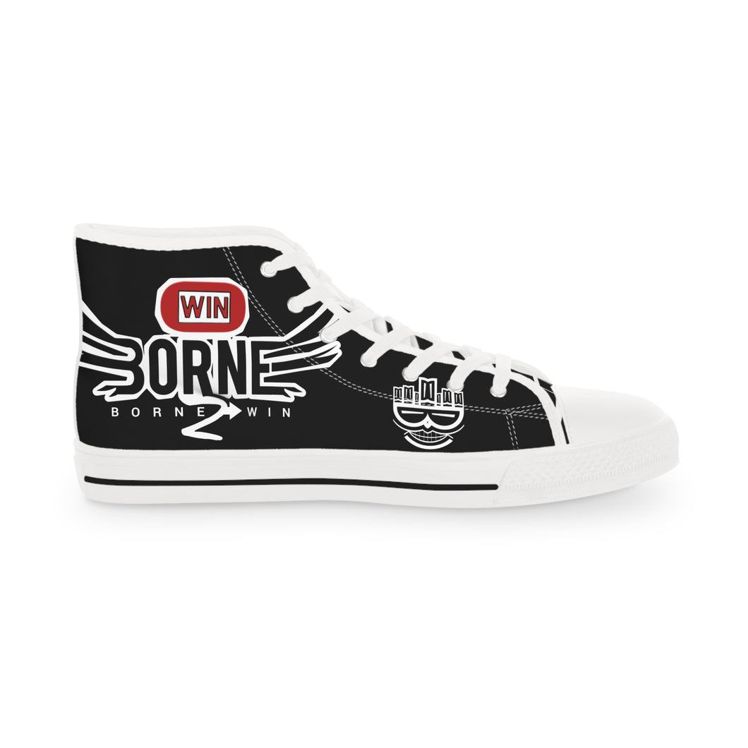 ( A ) Bold Graphic High Top Sneakers - Win Design for Street Style